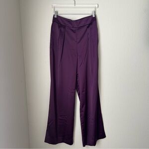 Banana Republic Factory Deep Purple Wide Leg Satin Pants Size 4